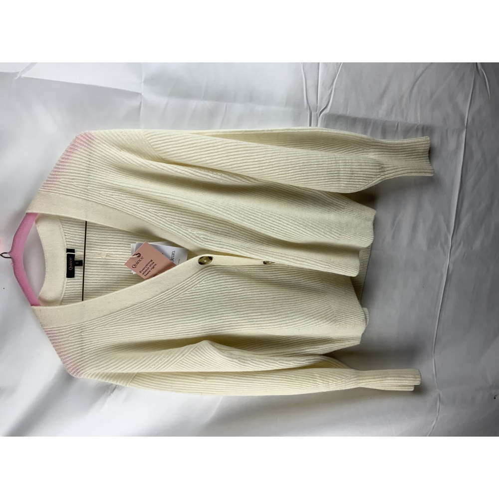 Quince Women's Baby Alpaca-Wool Cropped Cardigan Ivory S NEW